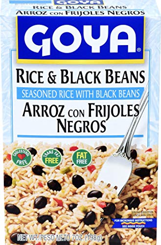 White Rice and Black Beans Spanish Rice Blend by Goya, Mexican Rice, Beans and Seasoned Rice Mix, Quick and Easy Flavored Rice, 7oz.