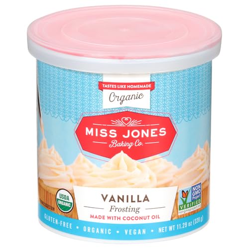 Miss Jones Baking Organic Buttercream Frosting, Perfect for Icing and Decorating, Vegan-Friendly: Vanilla (Pack of 1)