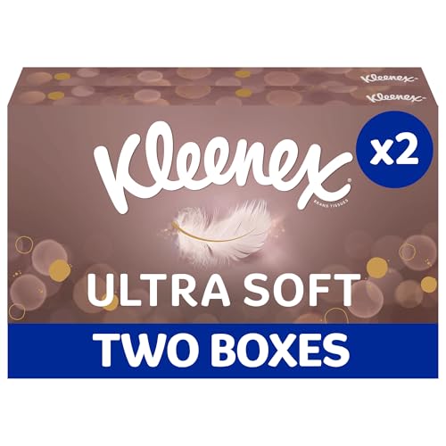 Kleenex® Ultra Soft Facial Tissues - Multipack 2 Tissue Boxes - Beautifully Soft and Silky Tissues