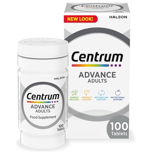 Centrum Advance Multivitamin & Mineral Supplements, 24 essential nutrients including vitamin D, C, Calcium, Daily Multivitamin Tablets, 100ct (Packaging May Vary)