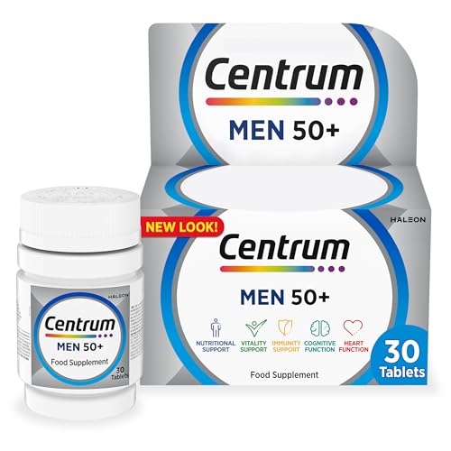 Centrum Men 50+ Multivitamins & Mineral Supplements, 23 essential nutrients including vitamin D, C, Zinc, Daily Multivitamin Tablets, 30 ct
