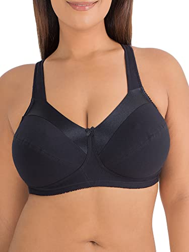 Fruit of the Loom Women's Seamed Soft Cup Bra Bra, Black, 42D