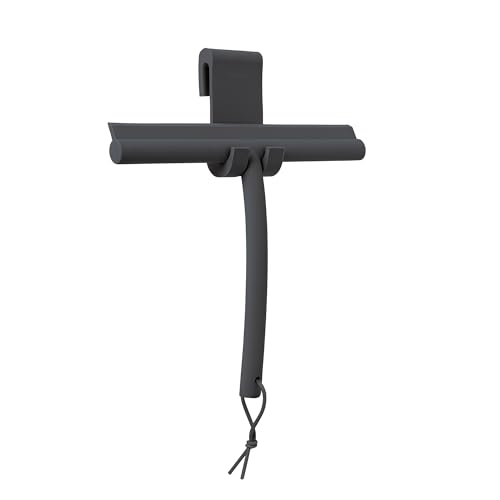 (-27%) blomus -VIPO- Duschwischer aus Silikon,Magnet,Duschabzieher in exklusiver Optik,streifenfreie Reinigung, hochwertiges Badaccessoire mit Halterung (H 20 cm, B 24,5 cm, T 2,5 cm, Antharzit/Grau, 68982)
