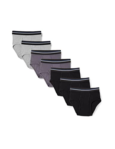 Amazon Essentials Men's Cotton Tag-Free Breathable Briefs Underwear, Pack of 7, Black/Charcoal/Grey Heather, X-Large