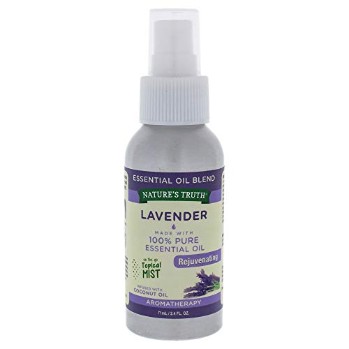 Nature's Truth Lavender Essential Oil Spray | 2.4 fl oz | Room Aroma Mist, Topical Use, & Yoga