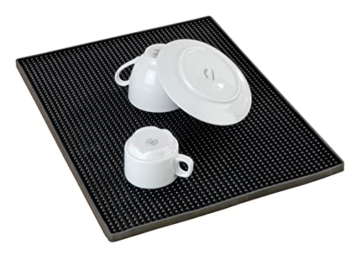 WENKO Draining mat 40x30cm in black, TPR, 40 x 30 x 1 cm