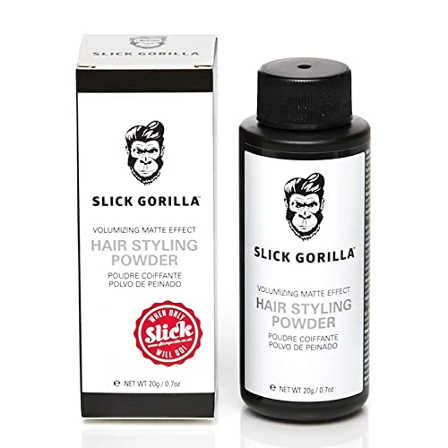 Slick Gorilla Hair Styling Powder for Men 0.70 oz (20ml) | Texture Powder | Matte Finish | 24 Hours All Day Hold | Adds Volume & Texture | Lightweight | Non-Sticky | No Shine | Texturizing Product