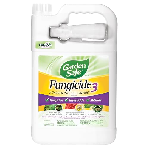 Garden Safe Brand Fungicide3, 1 Gallon, Fungicide, Insecticide and Miticide with Neem Oil Extract for Organic Gardening, Controls Black Spot, Rust, Aphids and Spider Mites