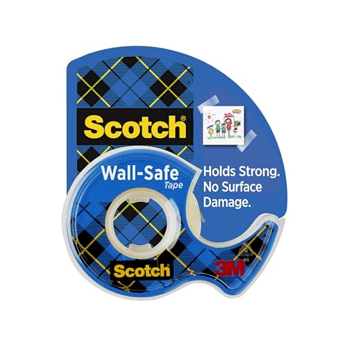 Scotch Wall-Safe Tape, 1 Dispenser Roll, Clear Removable Wall Tape with Matte Finish for Hanging Photos, Art, and Décor, 3/4 in x 650 in