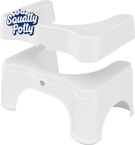 Squatty Potty The Original Bathroom Toilet Stool - Adjustable 2.0, Convertible to 7" or 9" Height with Removable Topper for Adults and Kids White