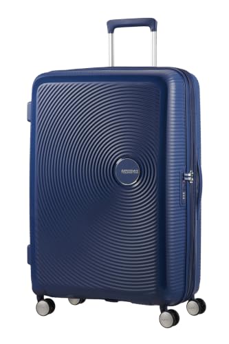 (-49%) American Tourister Soundbox - Spinner L Erweiterbar Koffer, 77 cm, 97/110 L, Blau (Midnight Navy)
