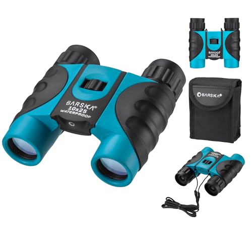 BARSKA 10x25mm Blue Waterproof Compact Binoculars (AB12726)