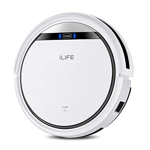ILIFE V3S Pro Robotic Vacuum Cleaner, Powerful Suction, Daily Schedule Cleaning, Ideal For Hard Floor, Hairs And Low Pile Carpet, White