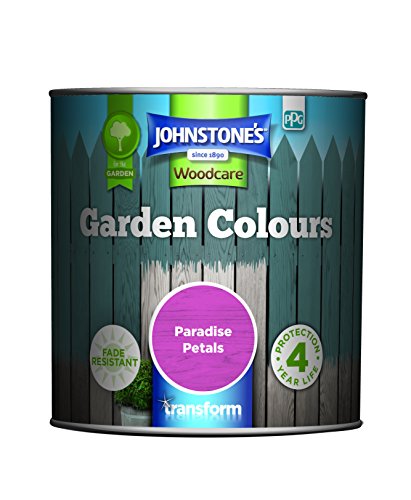 Johnstone’s - Garden Colours - Paradise Petals - Exterior Wood Paint - Fade Resistant - Suitable for Garden Furniture Outdoors - Fence Paint - Dry in 2 hours - 12m2 Coverage per Litre - 1L