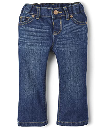The Children's Place Baby Girls and Toddler Girls Basic Bootcut Jeans, Indigo Stone, 12-18 MONTHS