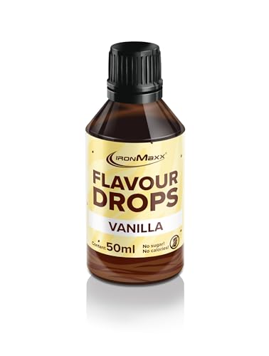 (-31%) IronMaxx Flavour Drops - Vanilla 50ml | kalorienfrei & zuckerfrei | vegane Aromatropfen zum süßen von Lebensmitteln | praktischer Tropfer-Verschluss