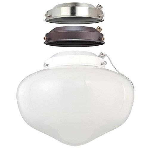 Westinghouse 7785200 Led Schoolhouse Indoor/Outdoor Energy Star Ceiling Fan Light Kit, Three Fitters with White Opal Glass , Red