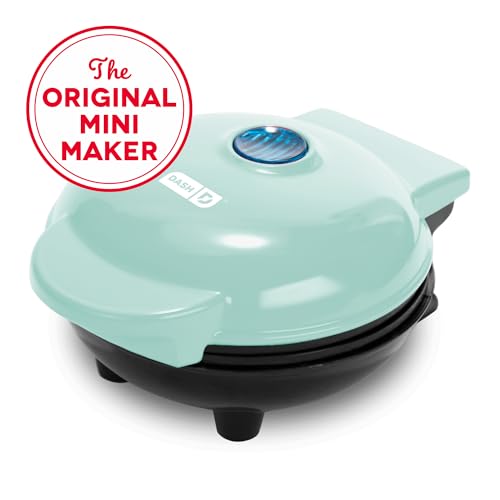 Dash Mini Maker Portable Grill Machine + Panini Press for Gourmet Burgers, Sandwiches, Chicken + Other On the Go Breakfast, Lunch, or Snacks with Recipe Guide - Aqua