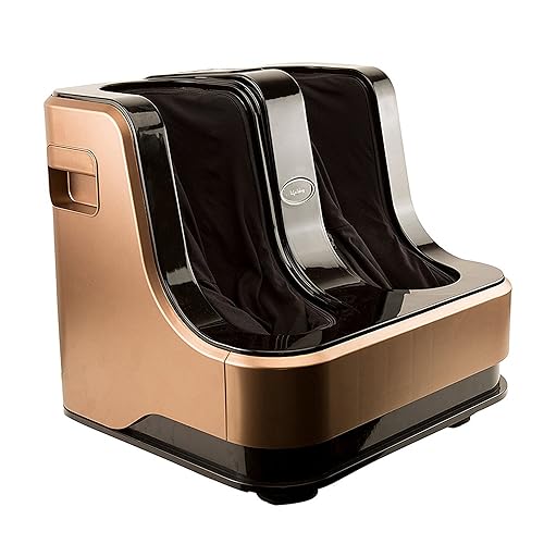 Lifelong LLM99 Foot, Corded Electric Massager for Calf and Leg , (With Heat and Vibration), 80W, 4 Motors, Dark Brown