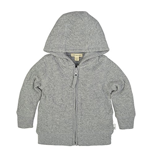Burt's Bees Baby baby girls Sweatshirts, Lightweight Zip-up Jackets & Coats, Organic Cotton Hooded Sweatshirt, Heather Grey Quilted, Newborn US