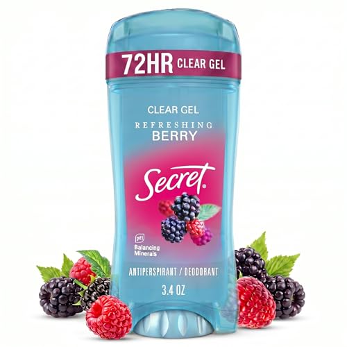 Secret Fresh Clear Gel Antiperspirant and Deodorant for Women, Berry, 3.4 oz