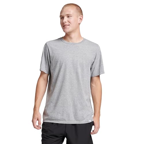 Russell Athletic Mens Cotton Performance Short Sleeve T-Shirt T Shirt, Oxford, Large US