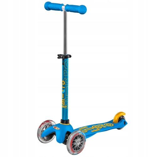 Micro Kickboard - Mini Deluxe - Three Wheeled, Lean-to-Steer Swiss-Designed Micro Scooter for Toddlers & Children with Adjustable Handlebar for Ages 2-5 (Ocean Blue)