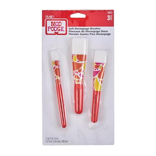 Mod Podge 10615 3 Piece Short Handle Brush Set