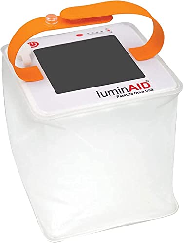 LuminAID Solar Camping Lantern - Inflatable LED Lamp Perfect for Camping, Hiking, Travel and More - Emergency Light for Power Outages, Hurricane, Survival Kits - As Seen on Shark Tank