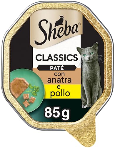 (-34%) Sheba Classics in Pastete – Katzenfutter als Pasteten mit feinen Stückchen – Ente und Huhn – Getreidefrei – 22 x 85g