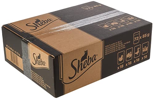 (-32%) SHEBA Katzenfutter nass - 72x85g Portionsbeutel - Geflügel Variation in Gelee - Nassfutter für Katzen - 1 Großpackung