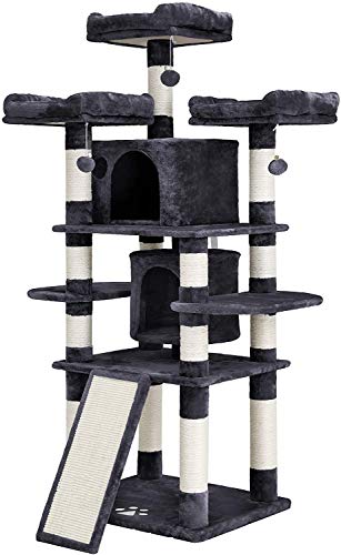FEANDREA Cat Tree 67-Inch Smoky Gray