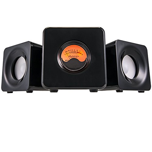m-CUBED-BLK Desktop Wireless, Bluetooth Speakers [Gloss Black, 20W]