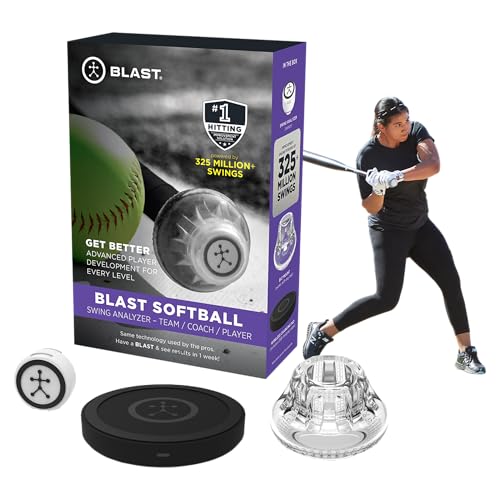 Blast Softball Swing Analyzer - Improve Your Swing at Every Level - Real-time Feedback, Swing Metrics, Video Capture Highlights, Track Performance (GEN3 Sensor)