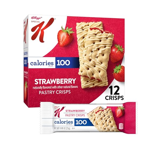 Special K Bar Pastry Crisps, 100 Calorie Snacks, Breakfast Bars, Strawberry, 5.28oz Box (12 Crisps)