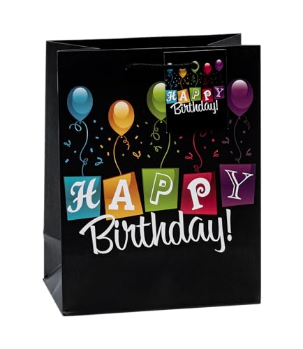 🔥 SELTEN SO GÜNSTIG (-41%) TSI Geschenktüten HAPPY BIRTHDAY SCHWARZ, 3er Packung, Größe: Mittel (HxBxT 23 x 18 x 10 cm), Art. Nr. 84014-6