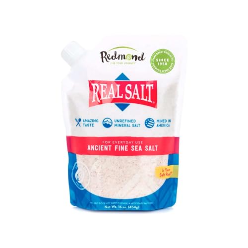 Redmond Real Salt - Ancient Fine Sea Salt, Unrefined Mineral Salt, 16 Ounce Pouch (1 Pack)