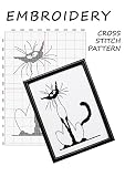 Monochrome Canvas Cat Cross Stitch Pattern Funny Embroidery Home Wall Art Black And White Silhouette Needlework Modern Xstitch Siamese Black Cats Patterns Beginners Point De Croix English Edition