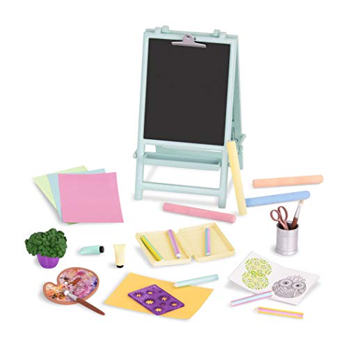 Glitter Girls – 14-Inch Doll Accessories – Creative Art Kit Chalkboard Easel Accessory Set – 3 Years and Up