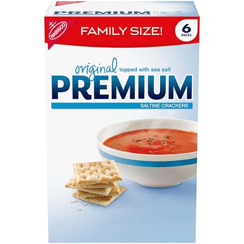 Family size 6 packs original topped with sea salt premium saltine crackers NET 1LB 8oz