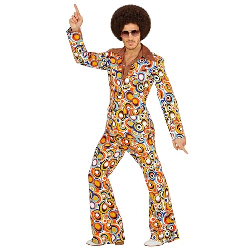 W WIDMANN MILANO Party Fashion - Groovy 70s Style Costume for Men, Disco, Dancers, Show, Carnival, Theme Parties, Size S, Yellow