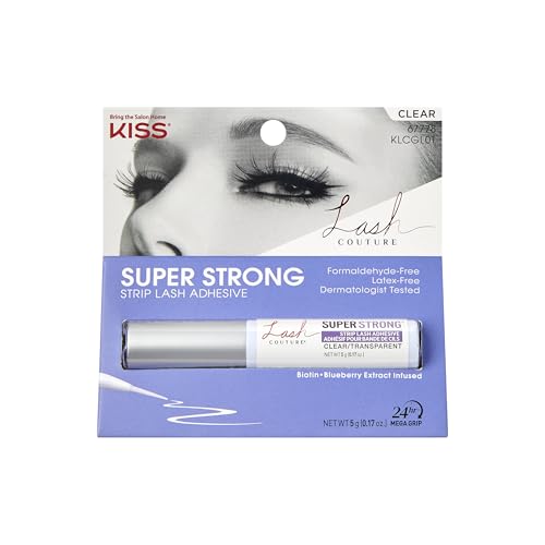 KISS Lash Couture, Lash Glue, Super Strong Strip Lash Adhesive, White, Includes Lash Adhesive, Long Lasting Wear, Can Be Used with Strip Lashes and Lash Clusters