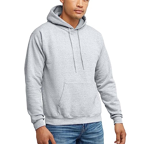 Hanes Men's Pullover EcoSmart Hooded Sweatshirt, ash, Medium