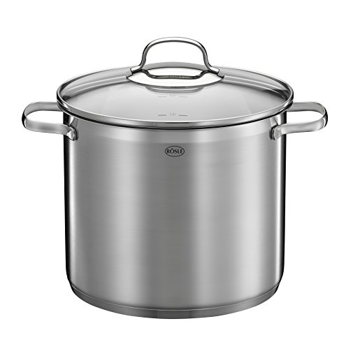 (-32%) RÖSLE ELEGANCE Gemüse/Partytopf, Hochwertiger Edelstahltopf zum Kochen großer Mengen, 8 Liter, Edelstahl 18/10, Innenskalierung, Induktionsgeeignet, Spülmaschinengeeignet, 33 x 25.5 x 28 cm