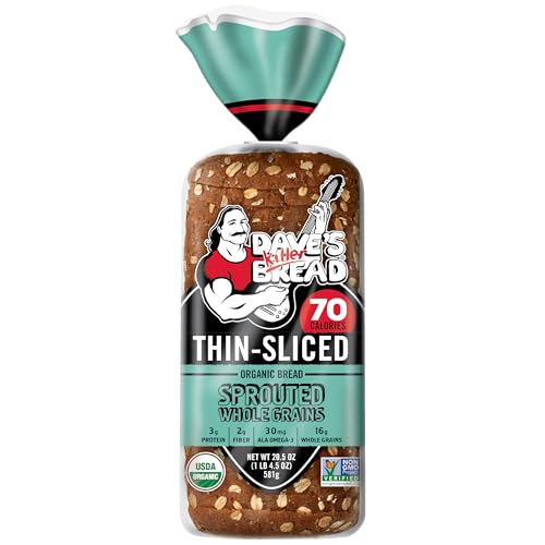 Dave's Killer Bread Sprouted Whole Grains Thin-Sliced, Whole Grain Organic Bread, 20.5 oz Loaf