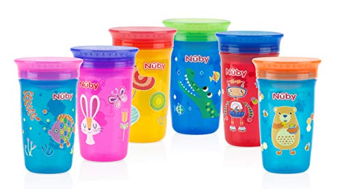 Nuby 2pk No Spill 360 Degree Printed Wonder Cup