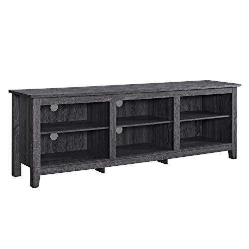 Walker Edison Wren Classic 6 Cubby TV Stand for TVs up to 80 Inches, 70 Inch, Charcoal
