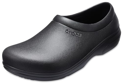 Crocs Unisex-Adult On The Clock Clogs, Slip Resistant Shoes, Black, 13 Women/11 Men
