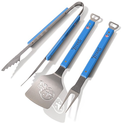 YouTheFan NFL Tennessee Titans Spirit Series 3-Piece BBQ Set , Stainless Steel, 22" x 9"