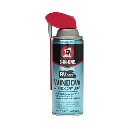 3-IN-ONE RVcare Window & Track Dry Lube with SMART STRAW SPRAYS 2 WAYS, 10 OZ